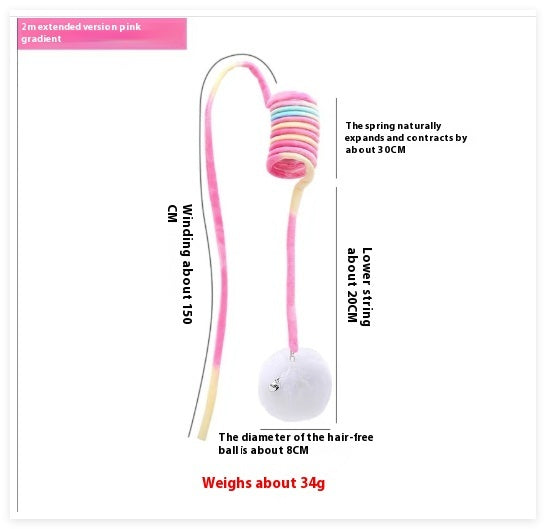 Cat Toy Self-Hi Sucker Spring Rabbit Hair Ball Interactive Play Pet Supplies Interactive Toys